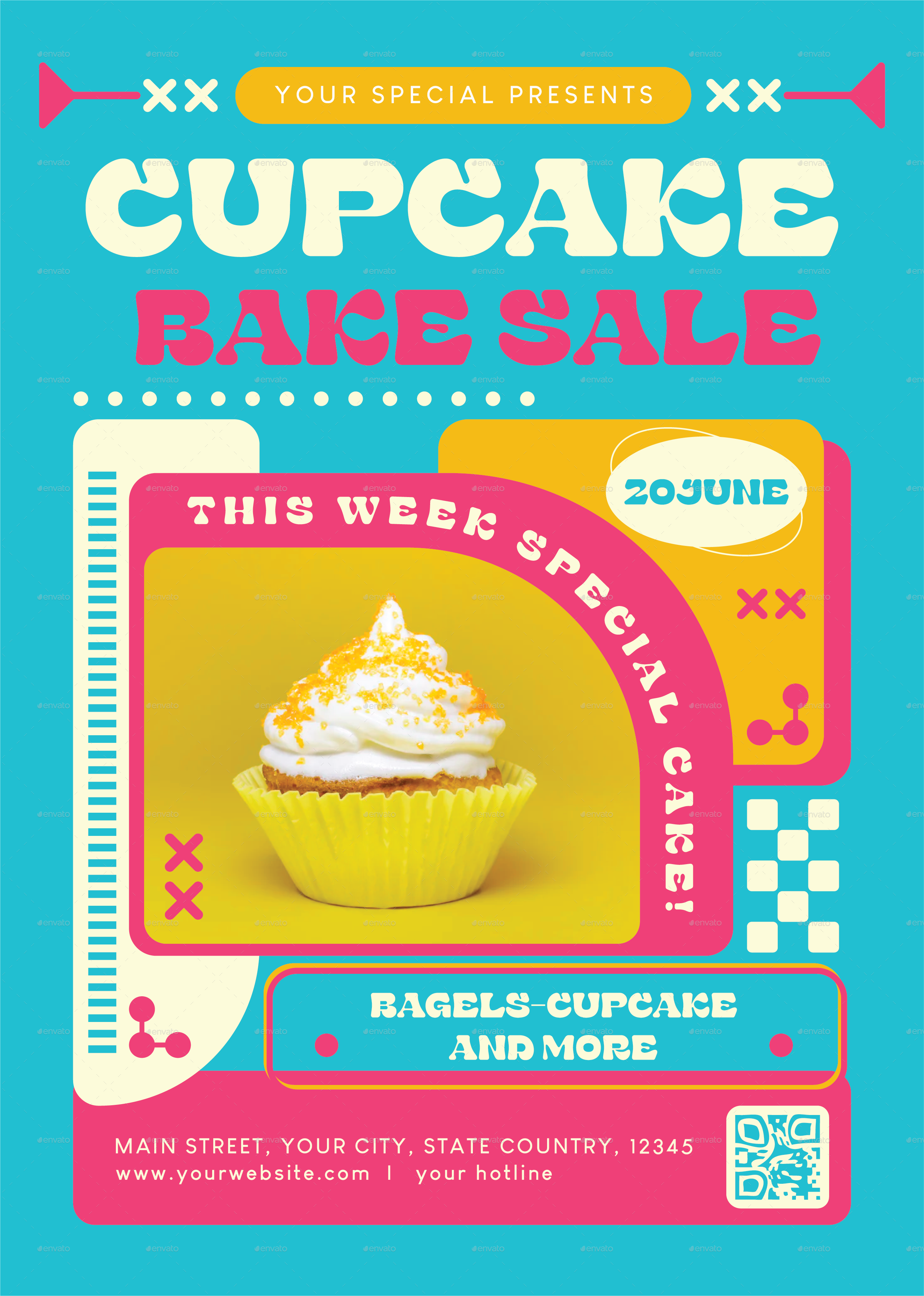 Cupcake Bake Sale Flyer Print Templates Graphicriver